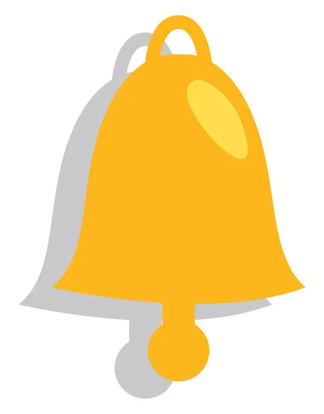 Yellow School Bell Illustration Vector White Background — Stock Vector