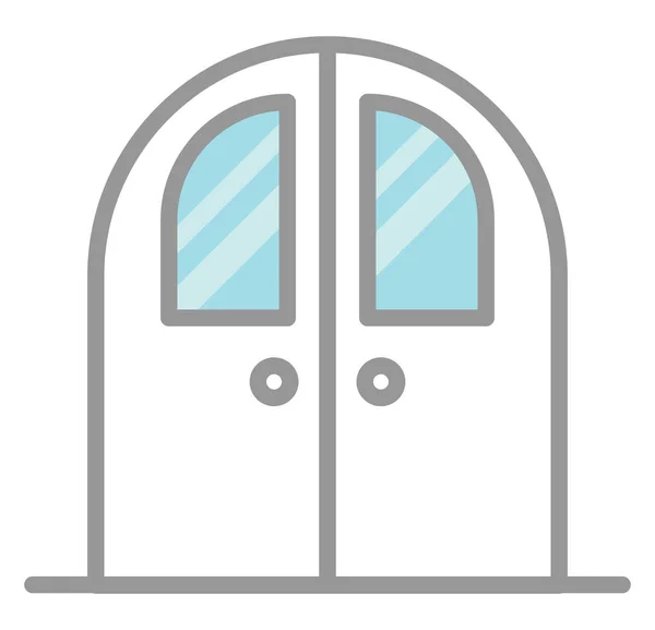 Сучасні Подвійні Двері Ілюстрація Вектор Білому Тлі — стоковий вектор