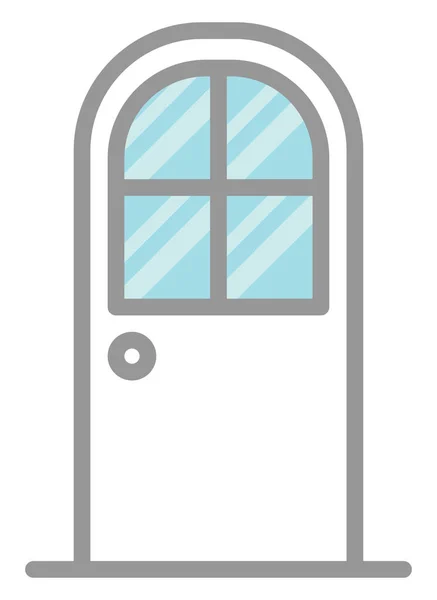 Menarik Pintu Putih Ilustrasi Vektor Pada Latar Belakang Putih - Stok Vektor