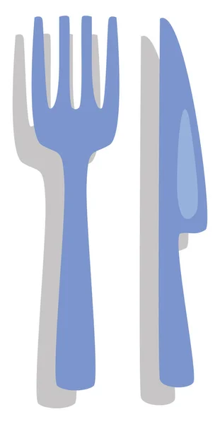 叉子和刀 白色背景 — 图库矢量图片
