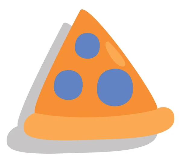 Skiva Pizza Illustration Vektor Vit Bakgrund — Stock vektor
