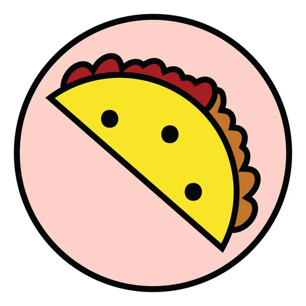 Taco Fast Food Illustration Vecteur Sur Fond Blanc — Image vectorielle