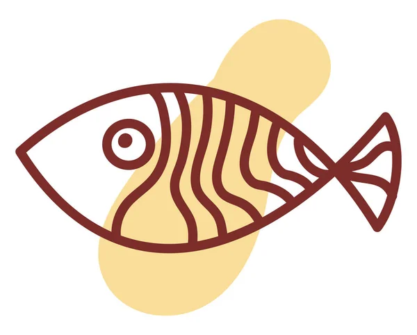 Aquarium Poisson Jaune Illustration Vecteur Sur Fond Blanc — Image vectorielle