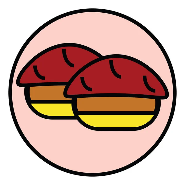 Fast Food Sushi Illustration Vektor Vit Bakgrund — Stock vektor