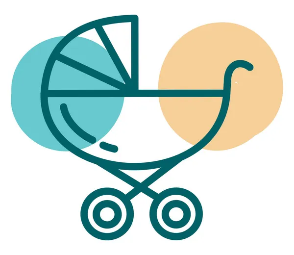 Beyaz Arka Planda Aile Bebek Arabası Illüstrasyon Vektör — Stok Vektör