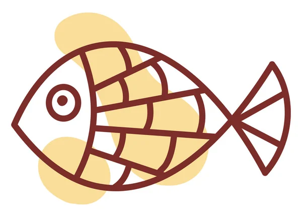Gul Akvarium Fisk Med Rektanglar Illustration Vektor Vit Bakgrund — Stock vektor