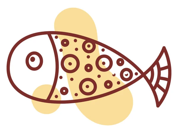 Yellow Fish Circles Illustration Vector White Background — Stock Vector