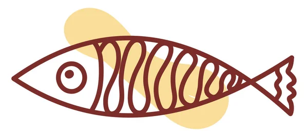 Тонкая Желтая Морская Рыба Иллюстрация Вектор Белом Фоне — стоковый вектор