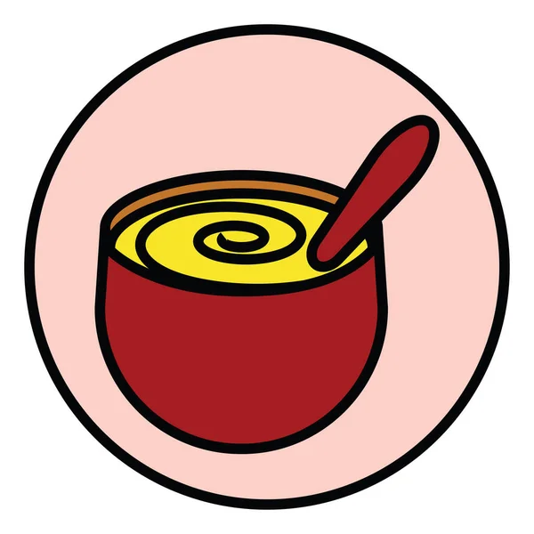 Sopa Fast Food Ilustração Vetor Sobre Fundo Branco — Vetor de Stock