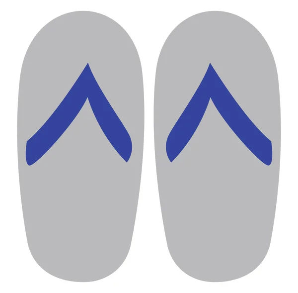 Graue Flipflops Illustration Vektor Auf Weißem Hintergrund — Stockvektor