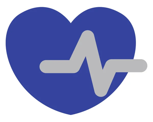 Blue Heartbeat Illustration Vector White Background — Stock Vector