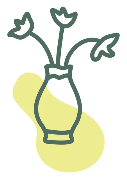 Blumen Der Vase Illustration Vektor Auf Weißem Hintergrund — Stockvektor