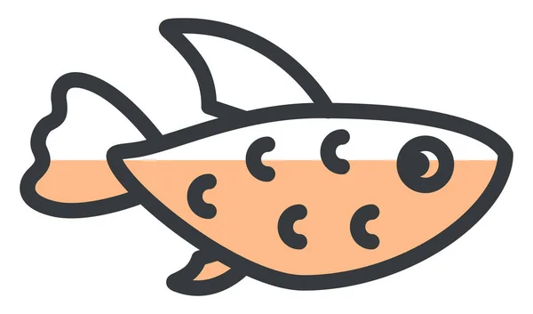Πορτοκαλί Εξωτικά Ψάρια Εικονογράφηση Διάνυσμα Λευκό Φόντο — Διανυσματικό Αρχείο