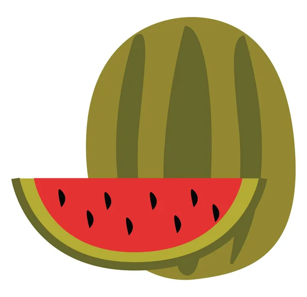 Süße Wassermelone Illustration Vektor Auf Weißem Hintergrund — Stockvektor