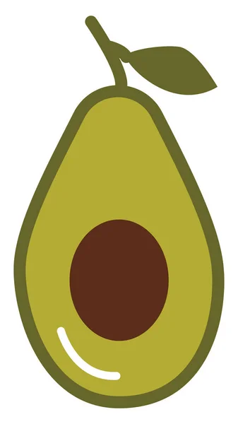 Groene Avocado Helft Illustratie Vector Een Witte Achtergrond — Stockvector