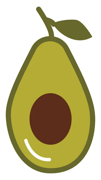 Aguacate Verde Por Mitad Ilustración Vector Sobre Fondo Blanco — Vector de stock