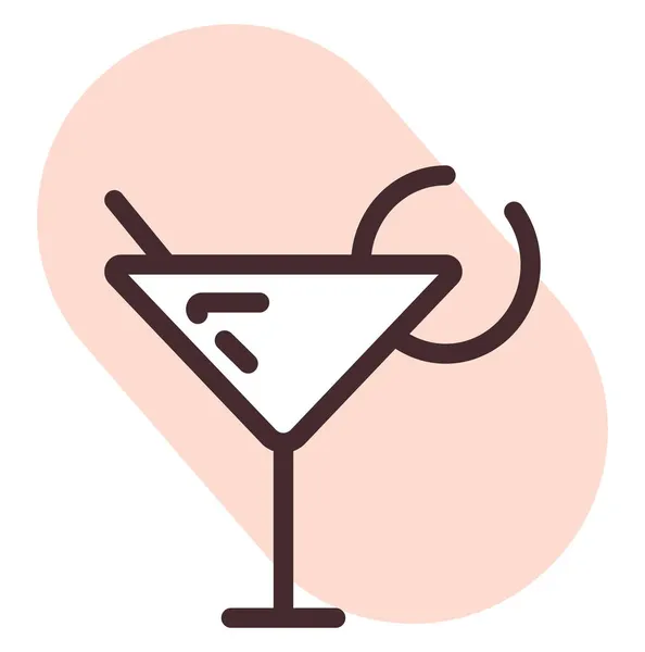 Martini Schickem Glas Illustration Vektor Auf Weißem Hintergrund — Stockvektor