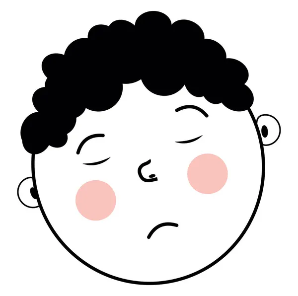 Niño Pequeño Con Pelo Rizado Ilustración Vector Sobre Fondo Blanco — Vector de stock