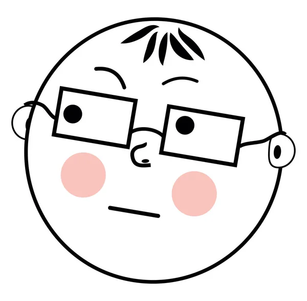 Bald Boy Glasses Illustration Vector White Background — Stock Vector