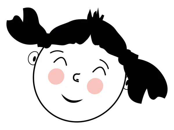 Κορίτσι Μαλλιά Της Κοτσίδες Εικονογράφηση Διάνυσμα Λευκό Φόντο — Διανυσματικό Αρχείο