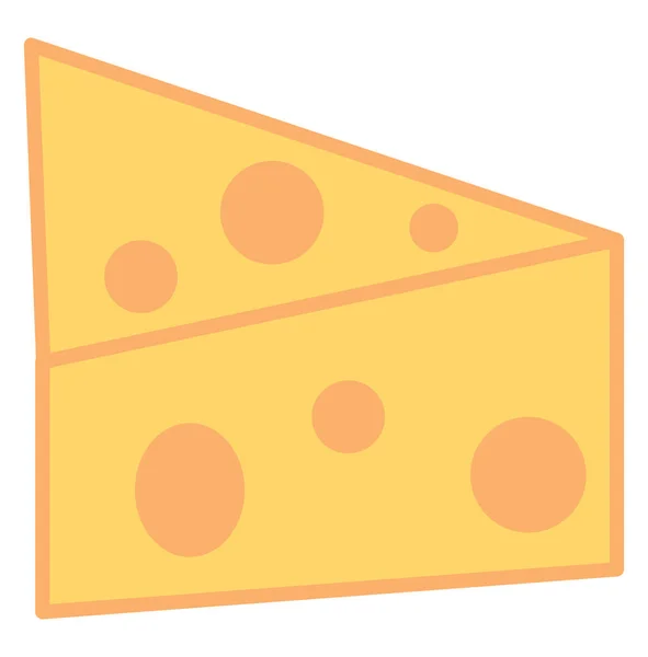 Großes Stück Käse Illustration Vektor Auf Weißem Hintergrund — Stockvektor