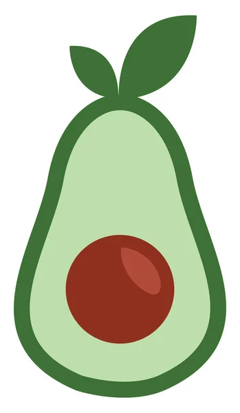 Aguacate Verde Sano Por Mitad Ilustración Vector Sobre Fondo Blanco — Vector de stock