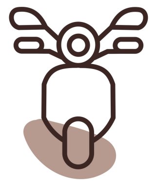 Hippi motosiklet, illüstrasyon, vektör, beyaz arka planda..