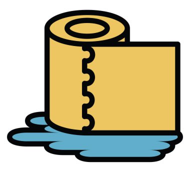 Tuvalet kağıdı, illüstrasyon, vektör, beyaz arka planda..