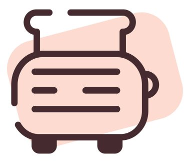 Elektronik tost makinesi, illüstrasyon, vektör, beyaz arkaplan üzerinde.