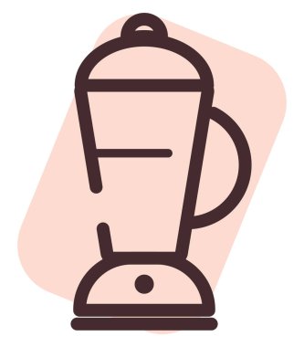 Beyaz arkaplanda mutfak blenderi, illüstrasyon, vektör.