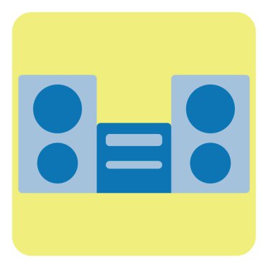 Müzik hoparlörleri, illüstrasyon, vektör, beyaz arkaplan üzerinde.