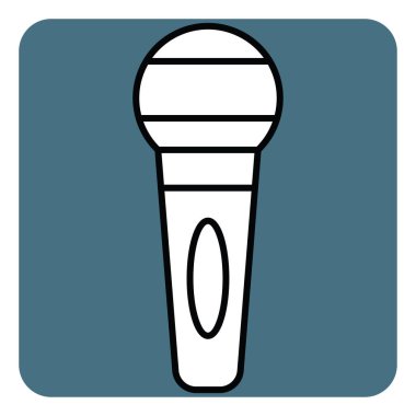 Elektrik mikrofonu, illüstrasyon, vektör, beyaz arkaplan.