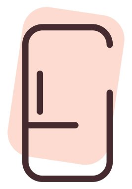 Pembe mutfak buzdolabı, illüstrasyon, vektör, beyaz arka planda..