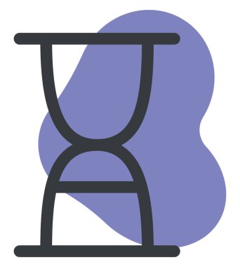 Beyaz arkaplanda arayüz kum saati, illüstrasyon, vektör.