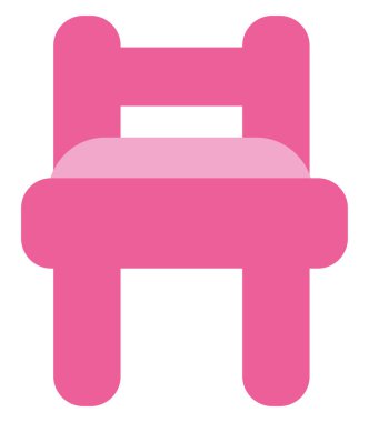 Anaokulu pembe sandalyesi, illüstrasyon, vektör, beyaz arka plan.