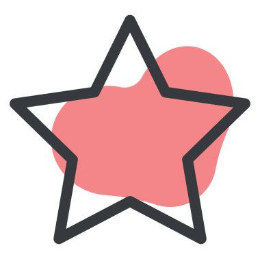 Beyaz arkaplanda arayüz yıldızı, illüstrasyon, vektör.