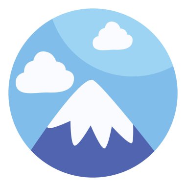 Karlı dağ, illüstrasyon, vektör, beyaz arkaplanda.