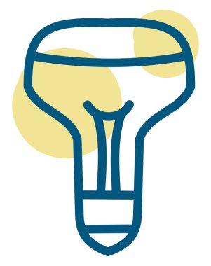 Beyaz arka planda elektrik ampulü, illüstrasyon, vektör.