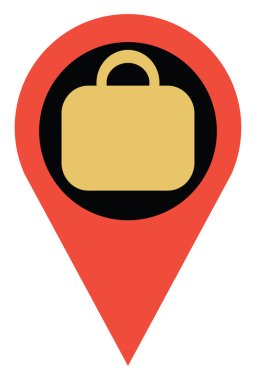 Konum valizi, illüstrasyon, vektör, beyaz arkaplan.