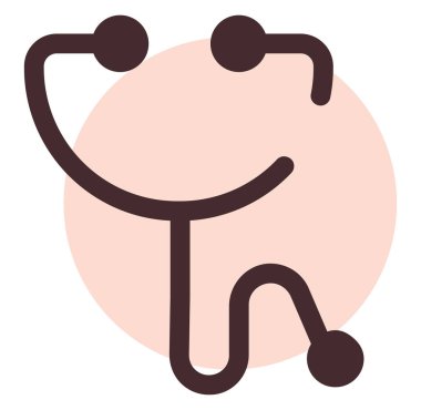 Tıbbi steteskop, illüstrasyon, vektör, beyaz arka planda..