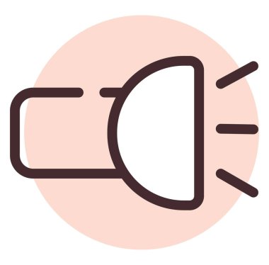 Mobil el feneri, illüstrasyon, vektör, beyaz arkaplan.