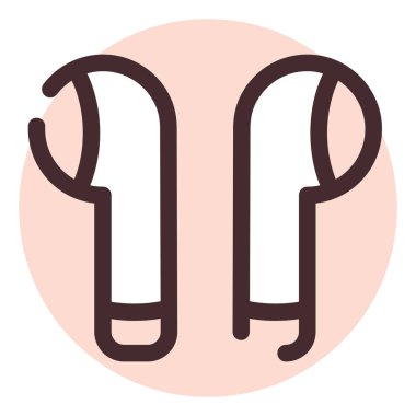 Bluetooth kulaklıklar, illüstrasyon, vektör, beyaz arka planda.