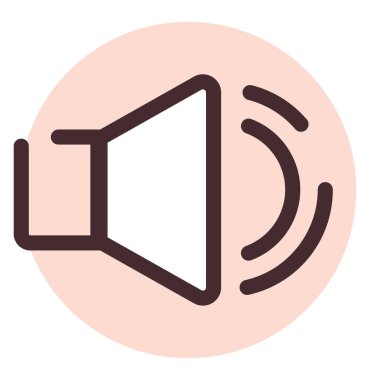 Beyaz zemin üzerinde, illüstrasyon, vektör, hoparlör açık.