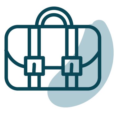 Ofis çantası, illüstrasyon, vektör, beyaz arka plan.