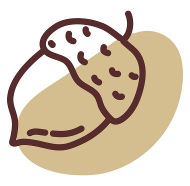 Direk cevizi, illüstrasyon, vektör, beyaz arkaplan üzerinde.