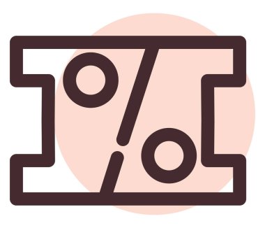 İndirimli cupone, illüstrasyon, vektör, beyaz arka planda.