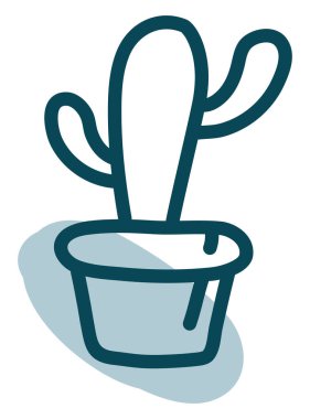 Ofis kaktüsü, illüstrasyon, vektör, beyaz arka planda..