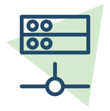 Beyaz arkaplanda bir ağ sunucusu, illüstrasyon, vektör.