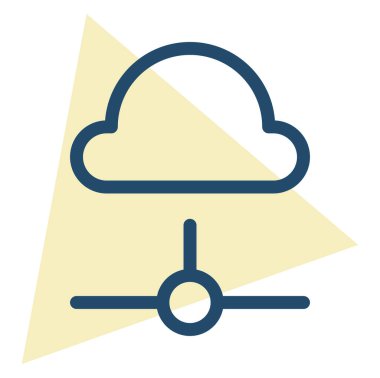 Beyaz arkaplanda ağ bulutu, illüstrasyon, vektör.