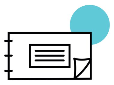 Dikey defter, illüstrasyon, vektör, beyaz arkaplan üzerinde.